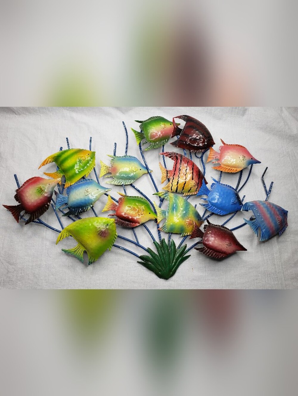 Large Metal 3D Tropical Fish Wall Sculpture 22 X 14